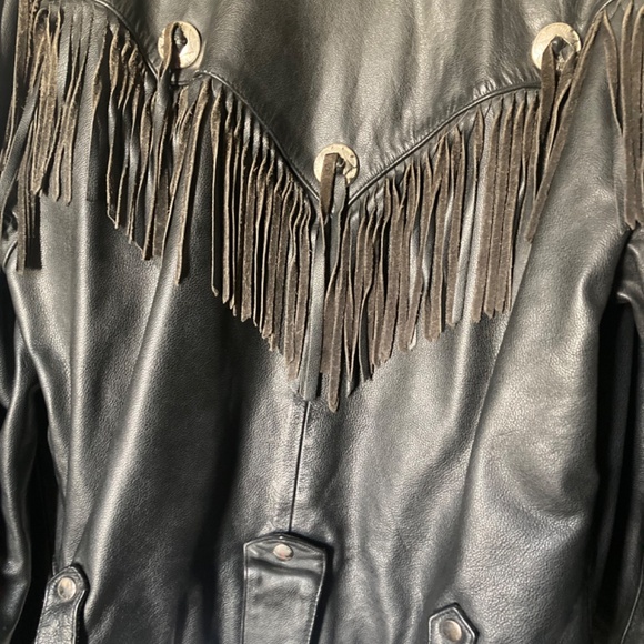 Vintage Open Road for Wilson Leather Moto Jacket W/Fringe Men’s XL - Picture 10 of 13